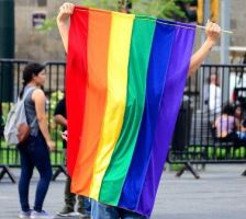 Bunte Flagge Klimaschutz